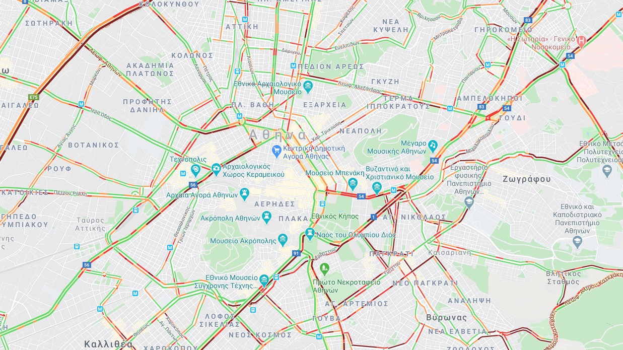 Κίνηση: Χάος στους δρόμους της Αττικής – Πού εντοπίζονται τα μεγαλύτερα προβλήματα