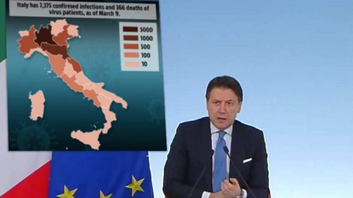 Κορονοϊός: Σε καραντίνα ολόκληρη η Ιταλία – Τι ανακοίνωσε ο Τζουζέπε Κόντε – ΒΙΝΤΕΟ