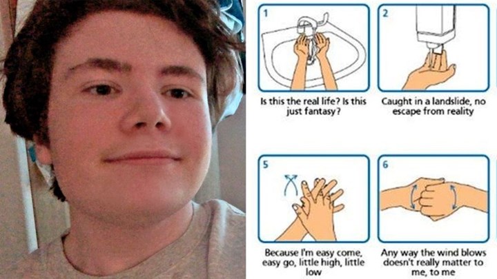 Κορονοϊός: Ένας 17χρονος έκανε viral το πλύσιμο χεριών… με στιχάκια τραγουδιών – ΦΩΤΟ