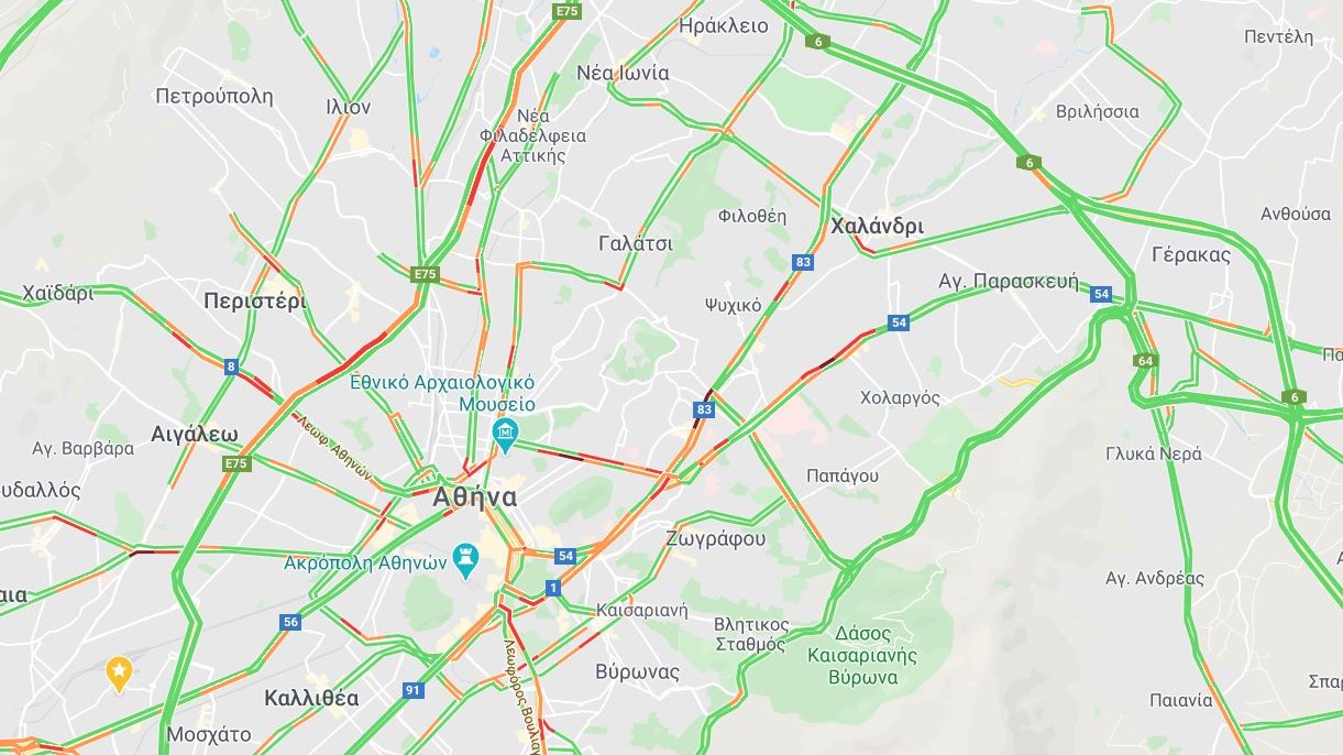 Κίνηση: Δείτε ποιοι δρόμοι είναι μποτιλιαρισμένοι