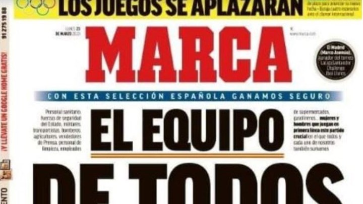 Κορονοϊός: Συγκλονίζει το πρωτοσέλιδο της “Marca” για την κορυφαία 11άδα ηρώων – ΦΩΤΟ