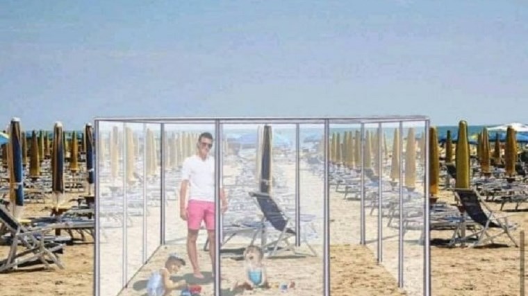 Ηλιοθεραπεία στην εποχή του κορονοϊού: Πρόταση για παραλίες με…πλέξιγκλας – ΦΩΤΟ