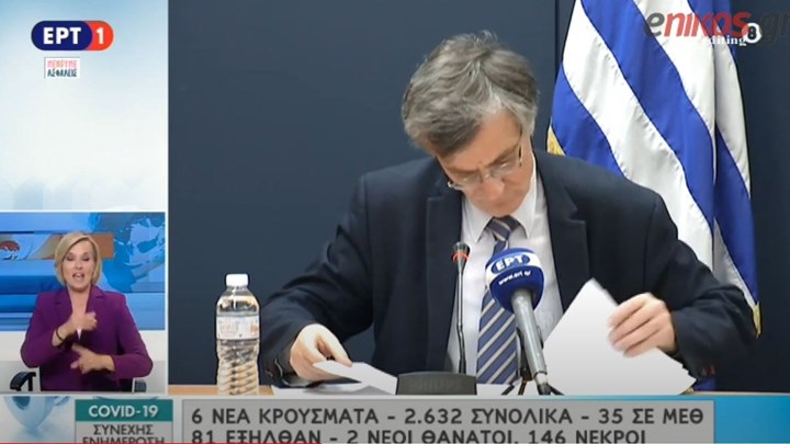 Σωτήρης Τσιόδρας: Το απρόοπτο κατά τη διάρκεια της ενημέρωσης – Ξέχασε τις σημειώσεις του – ΒΙΝΤΕΟ