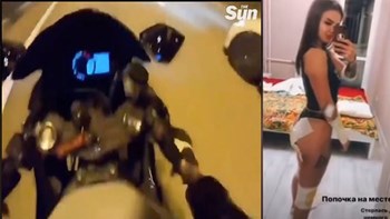 Καλλονή από τη Ρωσία σώθηκε από θαύμα – Εκτοξεύτηκε από τη μηχανή ενώ έτρεχε με 190 χλμ – ΒΙΝΤΕΟ