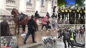 Διαδηλώσεις για Τζορτζ Φλόιντ: Η στιγμή του τραυματισμού της έφιππου αστυνομικού στο Λονδίνο – ΒΙΝΤΕΟ