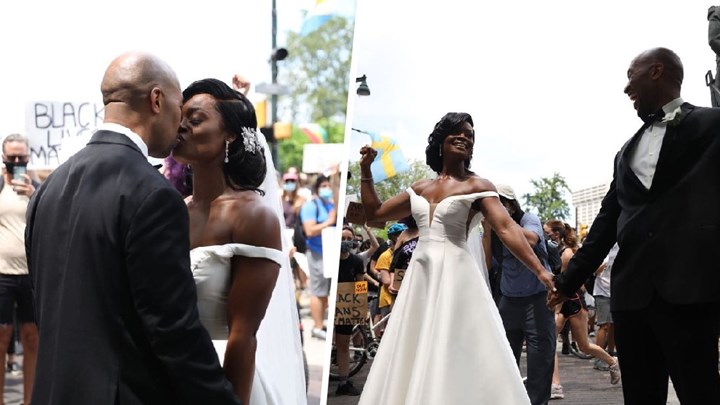 Τζορτζ Φλόιντ: Νεόνυμφοι συμμετείχαν σε διαδήλωση κατά της αστυνομικής βίας στη Φιλαδέλφεια – ΒΙΝΤΕΟ