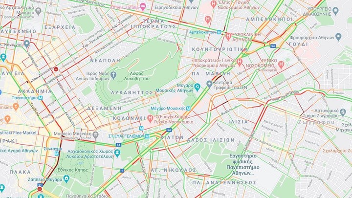 Κίνηση: Ποιοι δρόμοι είναι “στο κόκκινο” στην Αθήνα