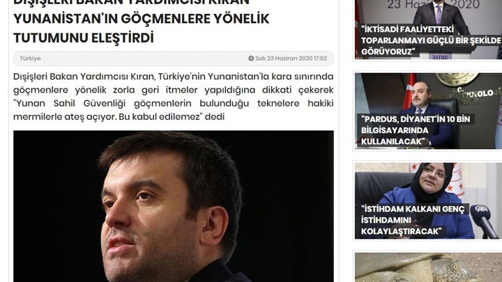 Τούρκος υφυπουργός Εξωτερικών: Οι Έλληνες πυροβολούν τους πρόσφυγες με πραγματικές σφαίρες