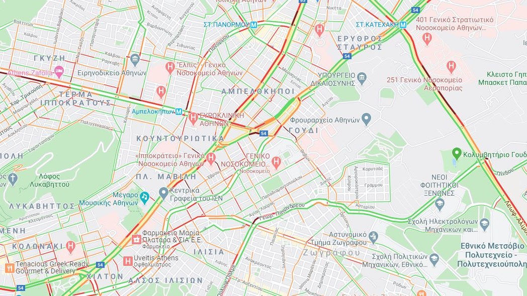 Kίνηση: Αυξημένη σε πολλούς κεντρικούς δρόμους – Πού παρουσιάζονται τα μεγαλύτερα προβλήματα