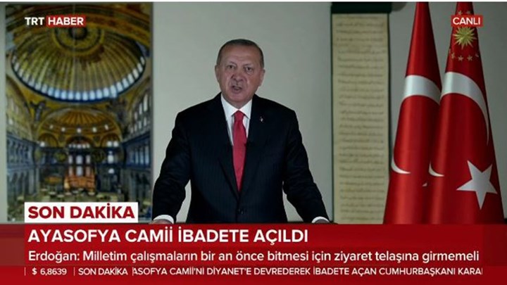 ΕΚΤΑΚΤΟ-Ερντογάν: Το πώς θα χρησιμοποιηθεί η Αγία Σοφία είναι κυριαρχικό μας δικαίωμα – ΤΩΡΑ