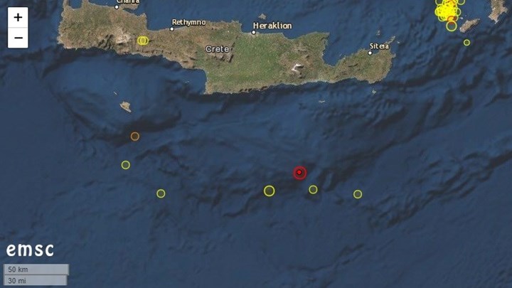 Σεισμός 4 Ρίχτερ ανοιχτά της Κρήτης