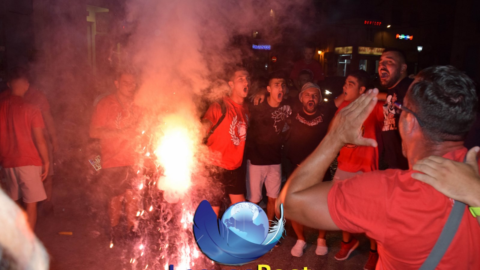 Μυτιλήνη: Πανηγυρισμοί για τον Ολυμπιακό – ΦΩΤΟ