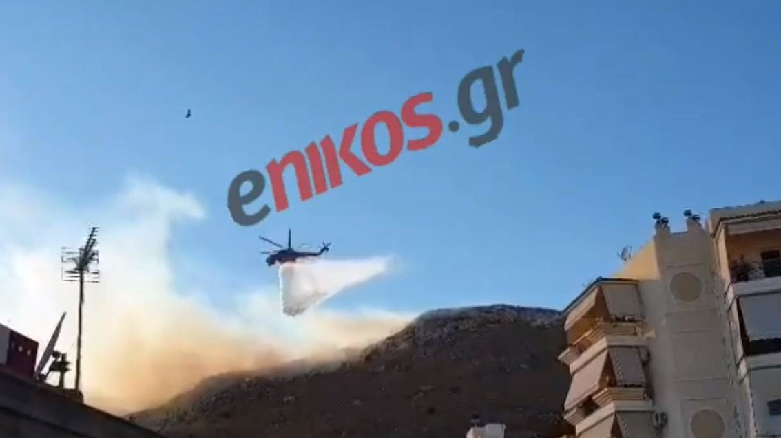 Οι πρώτες εικόνες από τη φωτιά στη Νίκαια – ΒΙΝΤΕΟ αναγνώστη