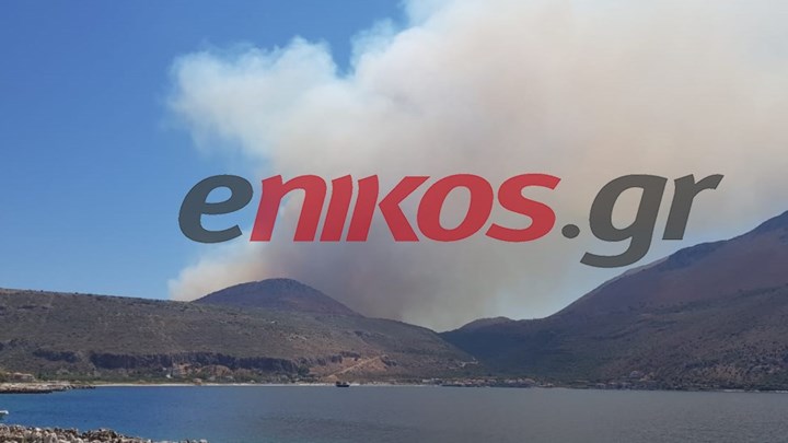 Η φωτιά στη Μάνη όπως φαίνεται από το Οίτυλο – ΒΙΝΤΕΟ αναγνώστη