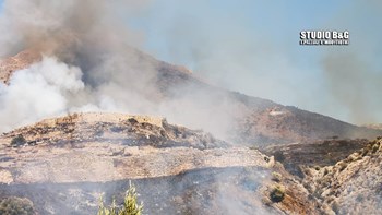 Μαίνεται η φωτιά στις Μυκήνες – Μάχη για να μην περάσει το βουνό