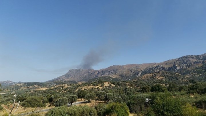 Ρέθυμνο: Φωτιά σε δύσβατο σημείο του Ψηλορείτη – ΦΩΤΟ