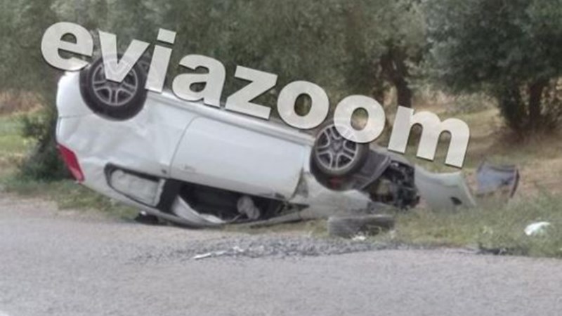 Εύβοια: Από θαύμα σώθηκε ο οδηγός ΙΧ το οποίο ανετράπη και έφερε τούμπες – ΦΩΤΟ