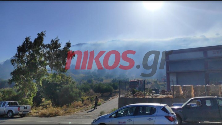 Φωτιά στην Αγία Βαρβάρα Κρήτης: Κοντά σε μαγαζί ξυλείας οι φλόγες – ΦΩΤΟ αναγνώστη