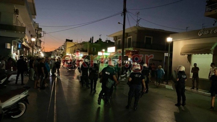 Επεισόδια στο Τυμπάκι: Πετροπόλεμος και χημικά – Ένας τραυματίας – ΦΩΤΟ