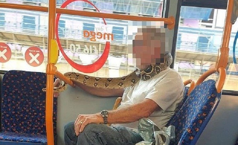 Βρετανία: Άνδρας φόρεσε ένα… τεράστιο φίδι για μάσκα – ΦΩΤΟ – ΒΙΝΤΕΟ