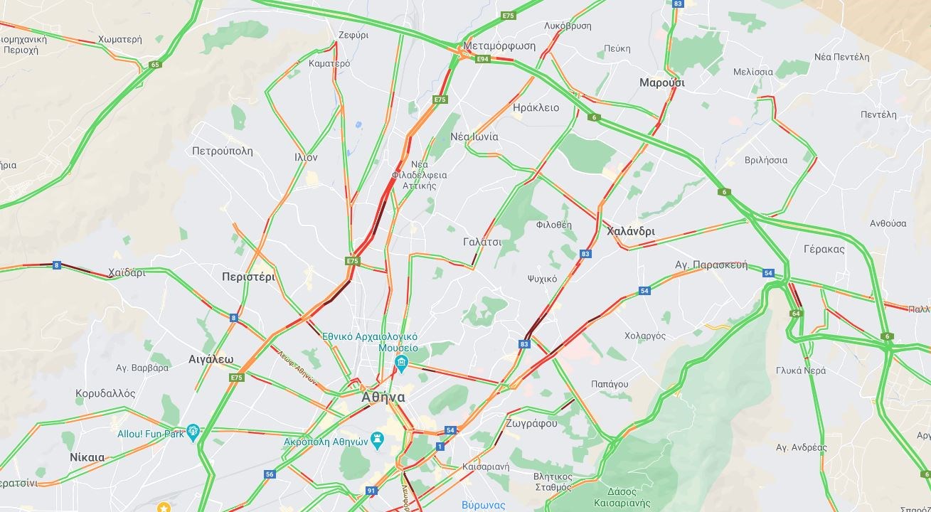 Κίνηση ΤΩΡΑ: Ποιοι δρόμοι είναι στο “κόκκινο”