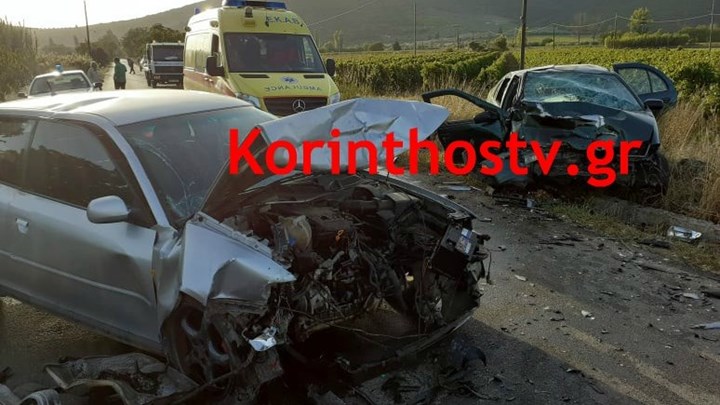 Μετωπική θανάτου στη Νεμέα – Ένας νεκρός και οκτώ τραυματίες σε τροχαίο – ΦΩΤΟ