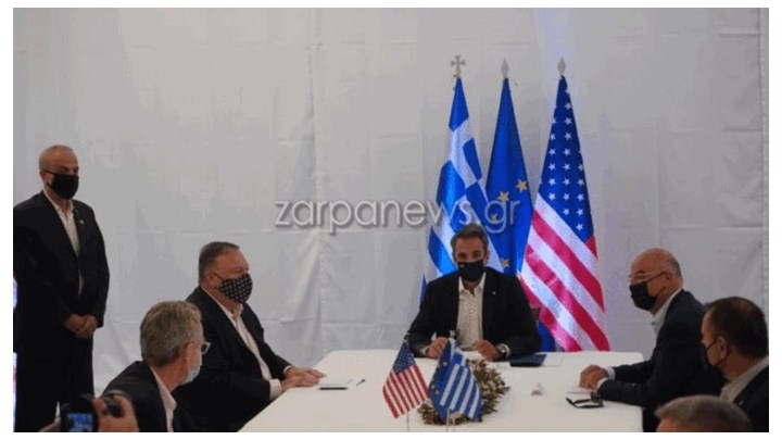 Χανιά: Κλειστή σύσκεψη Μητσοτάκη – Πομπέο στην 115 Πτέρυγα Μάχης – ΦΩΤΟ