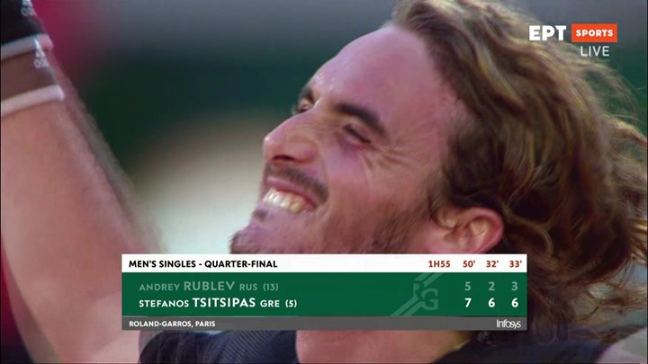 Τεράστιος Τσιτσιπάς: Νίκησε 3-0 τον Ρούμπλεφ – Για πρώτη φορά στα ημιτελικά του Ρολάν Γκαρός – ΒΙΝΤΕΟ