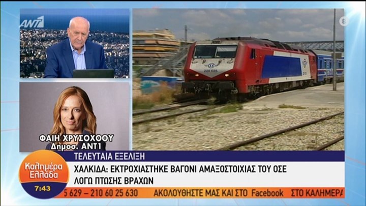 Χαλκίδα: Εκτροχιάστηκε τρένο λόγω πτώσης βράχων