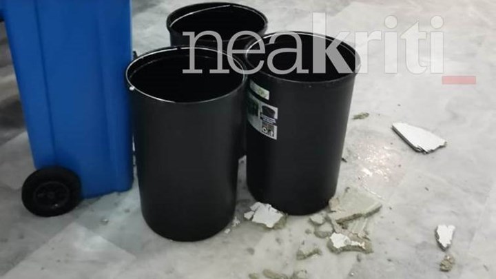 Κακοκαιρία – Κρήτη: Έπεσε κομμάτι της οροφής στο αεροδρόμιο “Νίκος Καζαντζάκης” – Ποτάμια οι δρόμοι