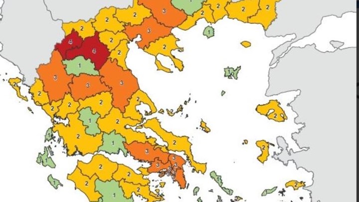 Κορονοϊός: Αυτός είναι ο νέος χάρτης υγειονομικής ασφάλειας – Ποιες περιοχές αλλάζουν επίπεδο συναγερμού
