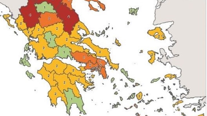 Κορονοϊός: Ο νέος χάρτης υγειονομικής ασφάλειας – Οι «κόκκινες» και «πορτοκαλί» περιοχές – ΦΩΤΟ