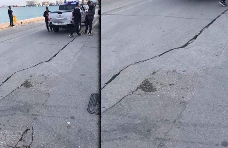 Σεισμός στη Σάμο: Μεγάλη ρωγμή στην Προκυμαία της Χίου – ΦΩΤΟ