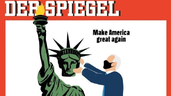 Viral το εξώφυλλο του Spiegel: Ο Μπάιντεν βάζει στη θέση του το κεφάλι του Αγάλματος της Ελευθερίας