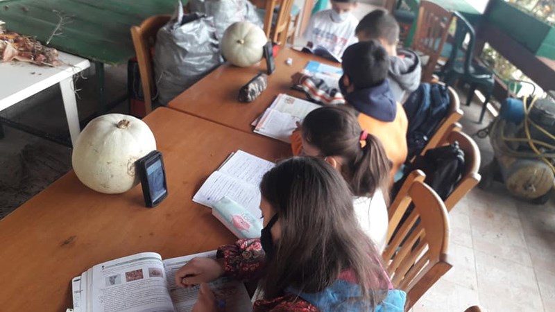 Τηλεκπαίδευση: Παιδιά χωρίς ίντερνετ κάνουν μάθημα σε αυλή καφενείου σε χωριό της Ηλείας – ΒΙΝΤΕΟ