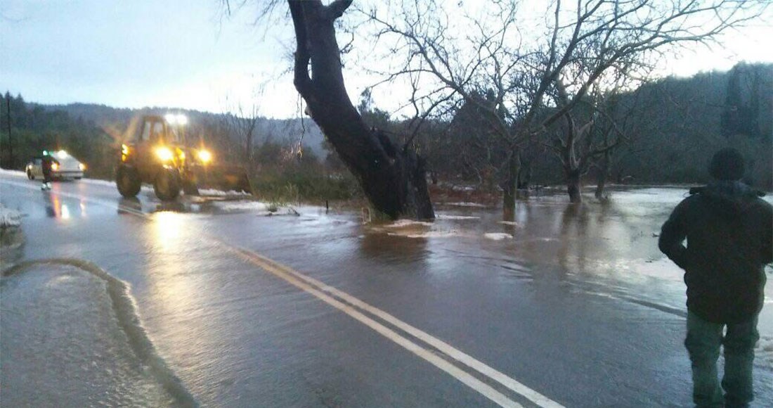 Κακοκαιρία: Προβλήματα στη βόρεια Εύβοια – Έκλεισε η εθνική οδός Χαλκίδας – Αιδηψού