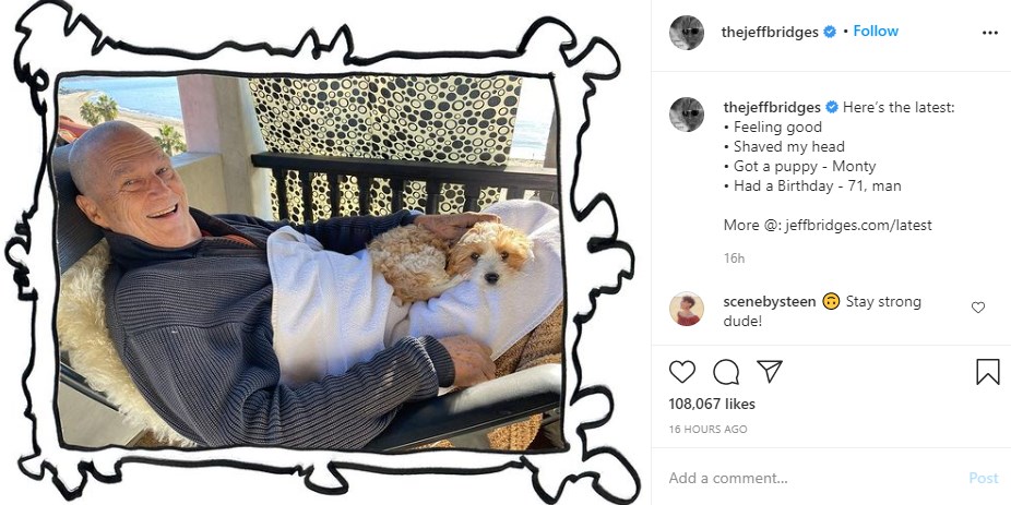 Τζεφ Μπρίτζες: Η ανάρτησή του για τη μάχη με τον καρκίνο – Αγνώριστος ο διάσημος ηθοποιός