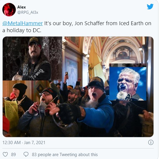 Σάλος με τον Τζον Σέιφερ: Ο τραγουδιστής των Iced Earth ανάμεσα στους εισβολείς στο Καπιτώλιο