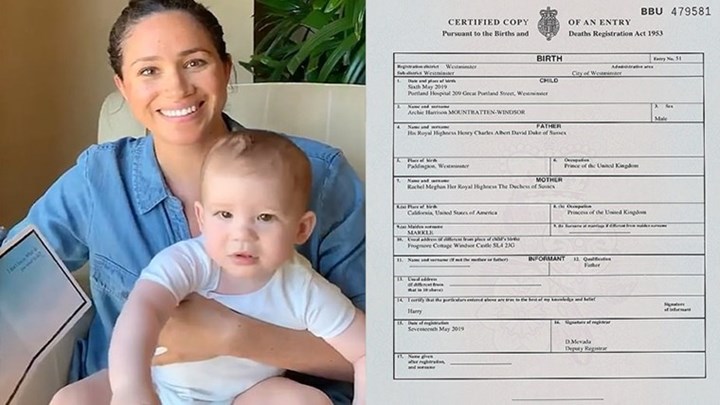 Μέγκαν Μαρκλ: Άλλαξε το όνομά της στο πιστοποιητικό γέννησης του Άρτσι – ΦΩΤΟ