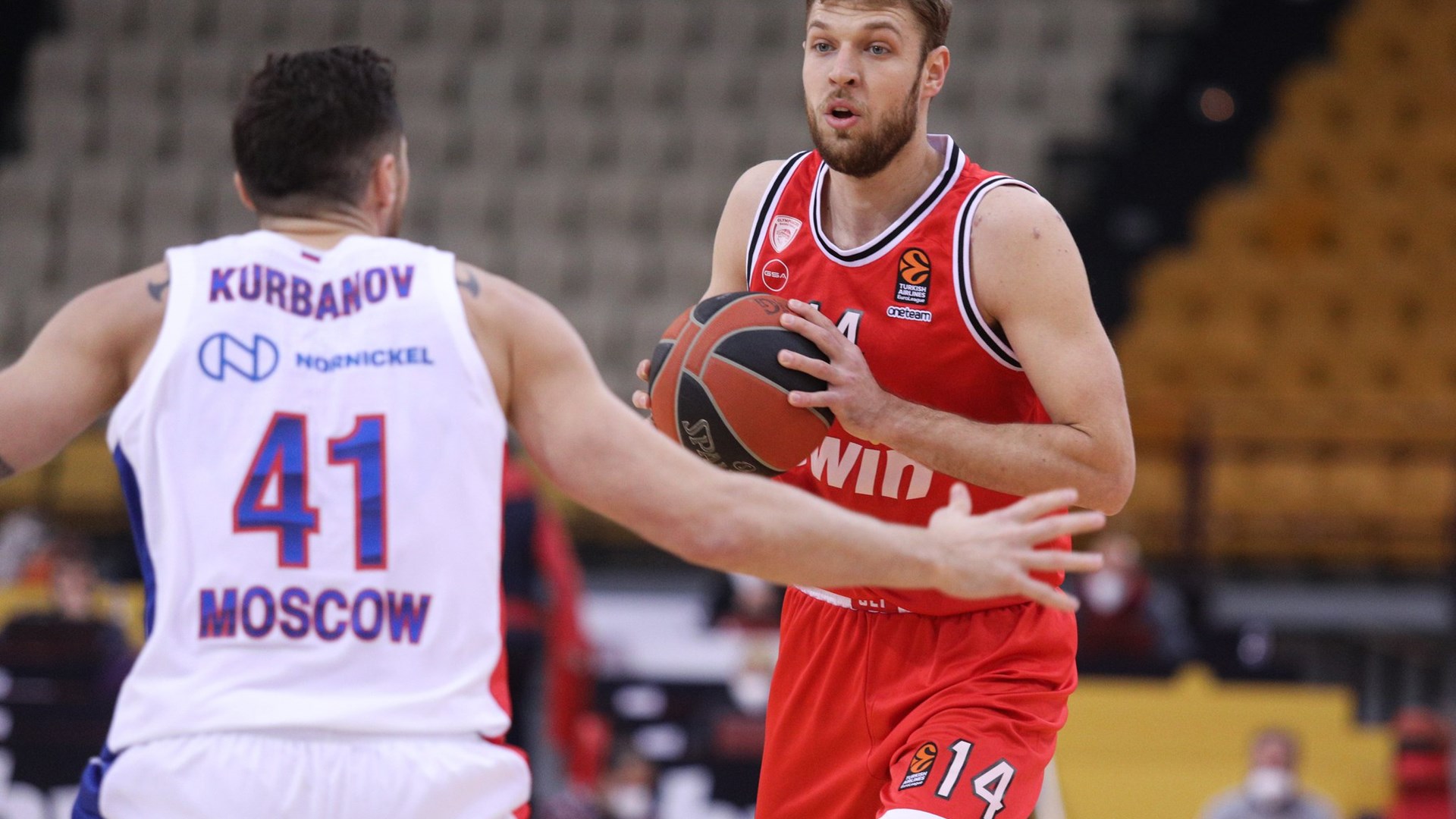 Ολυμπιακός-ΤΣΣΚΑ Μόσχας 49-59 (30′)