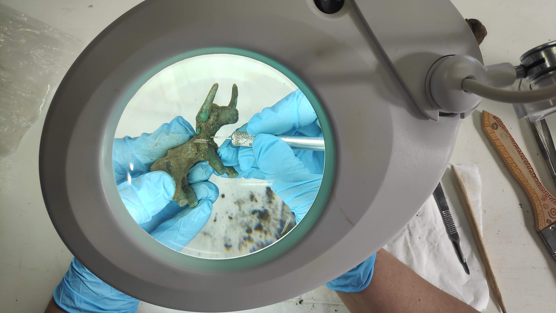 Αρχαία Ολυμπία: Ανακάλυψαν τυχαία χάλκινο ειδώλιο ταύρου – Πώς το εντόπισε η αρχαιολόγος – ΦΩΤΟ