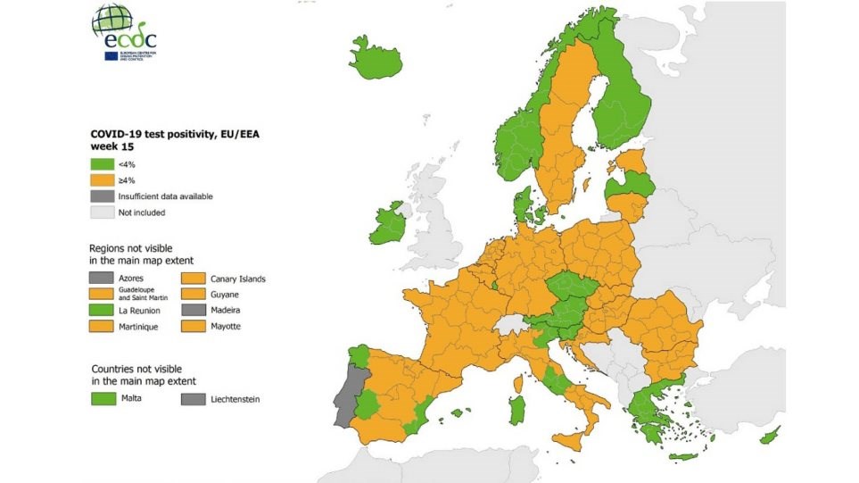 Χάρτης ECDC: Στο “πράσινο” η Ελλάδα στον δείκτη θετικότητας – Τι δείχνουν τα στοιχεία για τα τεστ