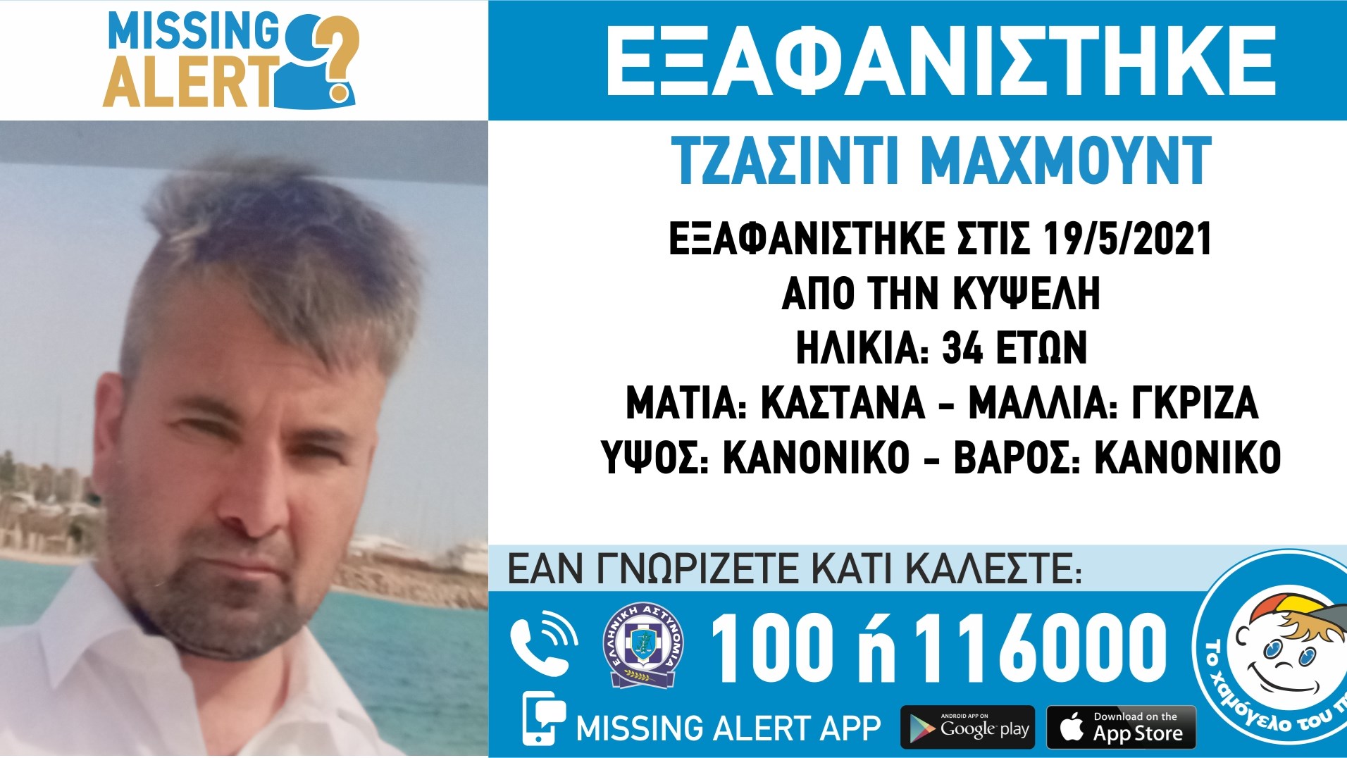 Αγωνία για 34χρονο που εξαφανίστηκε από την Κυψέλη