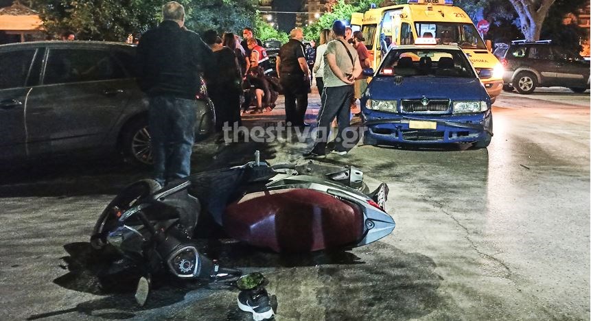 Θεσσαλονίκη: Ταξί παρέσυρε μοτοσικλέτα – Πώς συνέβη το τροχαίο – ΦΩΤΟ