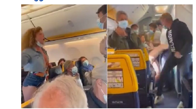Ιταλία: Άγριος καβγάς σε πτήση λόγω της μάσκας – Ιταλίδα άρχισε να… βρίζει και να φτύνει – ΒΙΝΤΕΟ