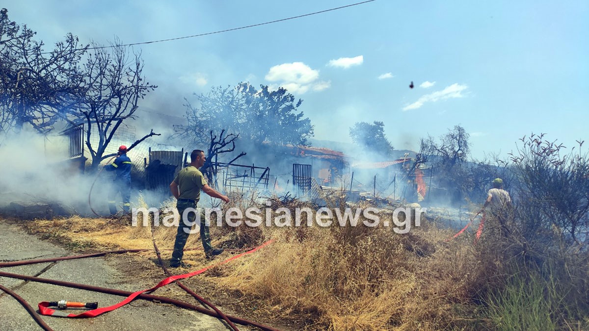 Μάχη με τις φλόγες σε δύο μέτωπα στη Μαγνησία – Εκκενώνονται κατοικίες – ΦΩΤΟ