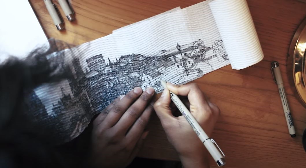 Ζωγράφισε ευρωπαϊκά τοπία σε…χαρτί υγείας – ΦΩΤΟ – ΒΙΝΤΕΟ