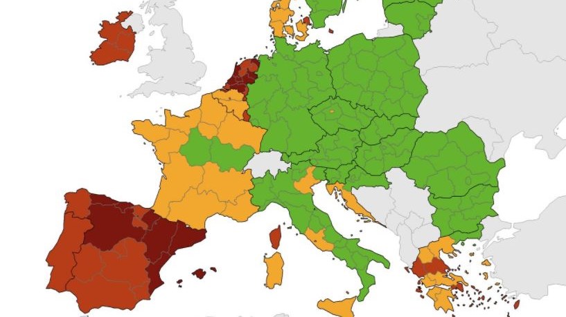 Στο «βαθύ κόκκινο» βάζει την Κρήτη το ECDC – Πέντε περιοχές στο «κόκκινο»