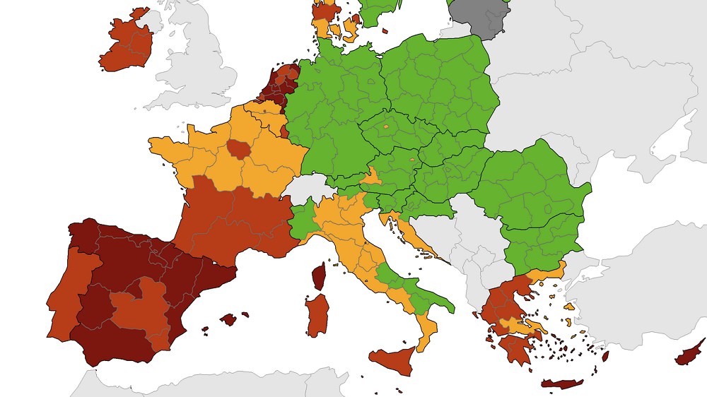 ECDC: Καμία “πράσινη” περιοχή στην Ελλάδα – Ποιες βρίσκονται στο “βαθύ κόκκινο”