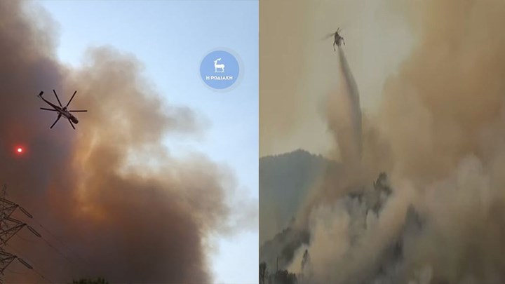 Ανεξέλεγκτη η μεγάλη φωτιά στη Ρόδο – Μάχη με τις φλόγες και σε Αγρίνιο και Σουφλί